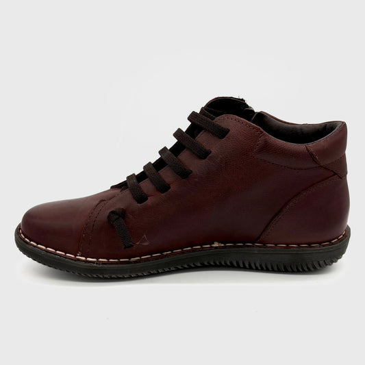 Madge Burgundy Leather Boot