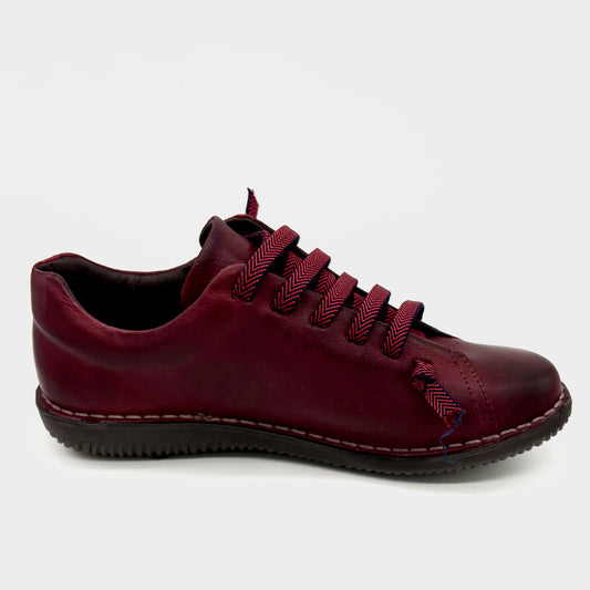 Maude Burgundy Leather Sneaker