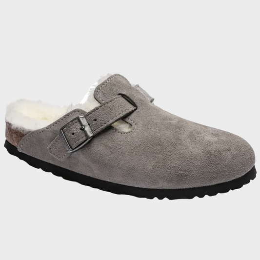 Birkenstock Boston Stone Coin Shearling Suede Clog