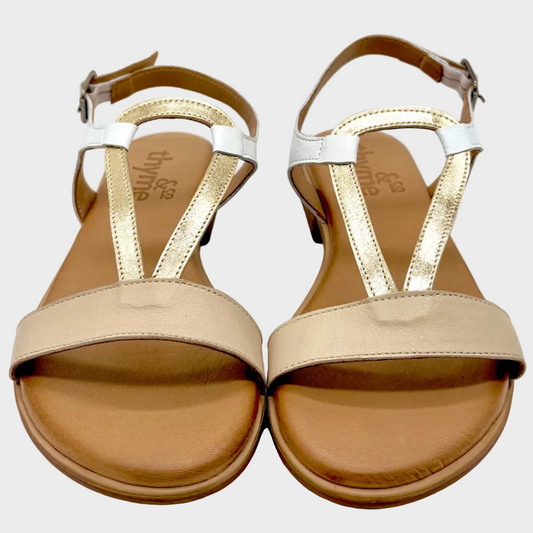 Thyme&Co. Plaid Elegant Multi Leather Sandal