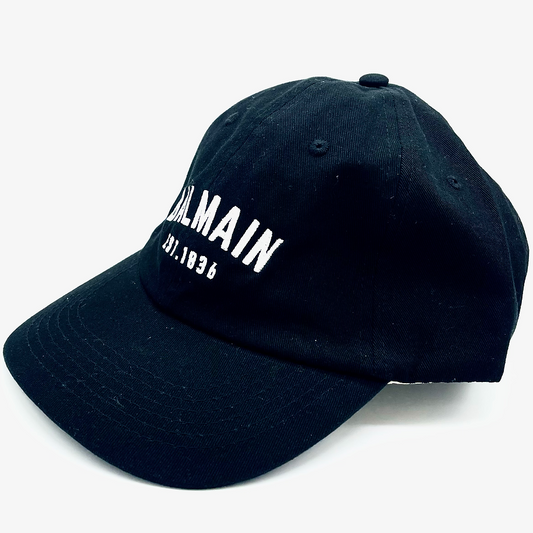 BALMAIN EST.1836 Navy Brushed Cotton Cap