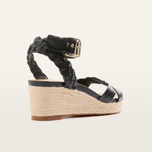 FRANKIE4 Upton Black Espadrille Wedge - Size 6/37