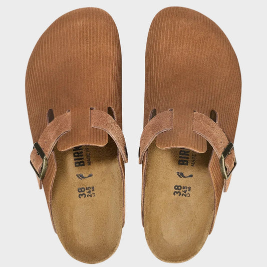 Birkenstock Boston Dark Tea Corduroy Suede Clog - Last Pair Size 37