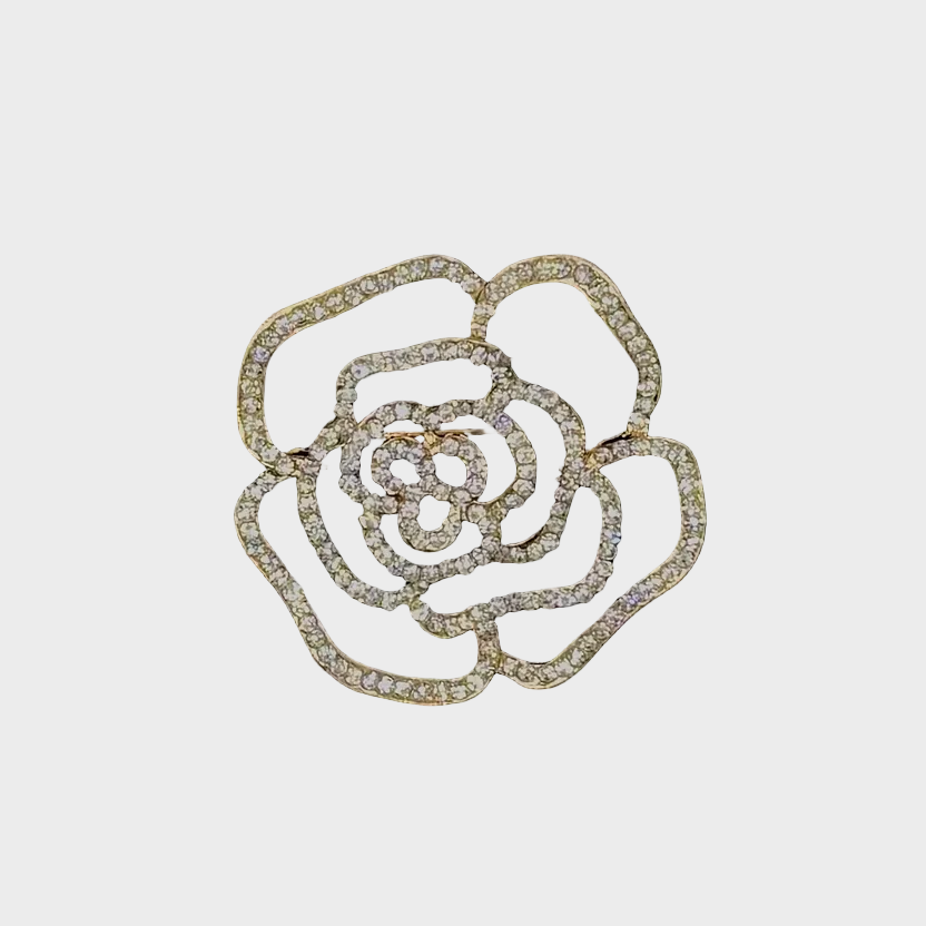Gold Rose Brooch