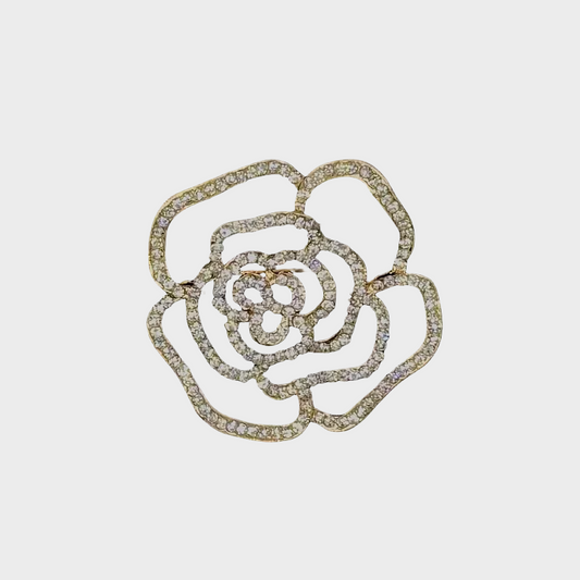 Gold Rose Brooch