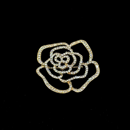 Gold Rose Brooch