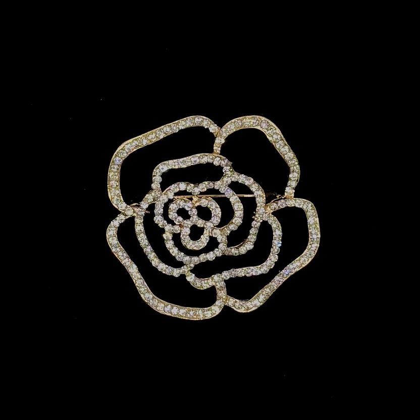 Gold Rose Brooch