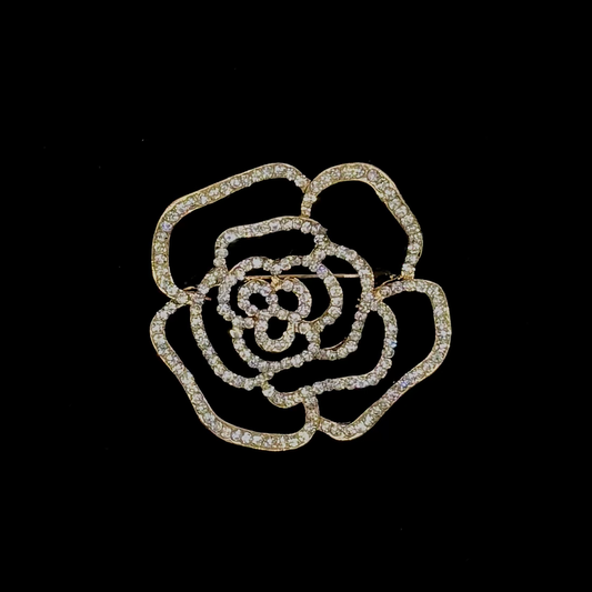 Gold Rose Brooch