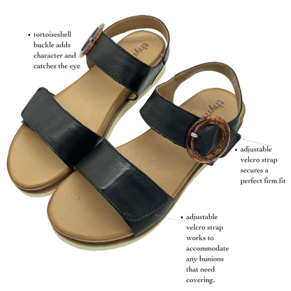 Thyme&Co. Trove Black Velcro Sandal