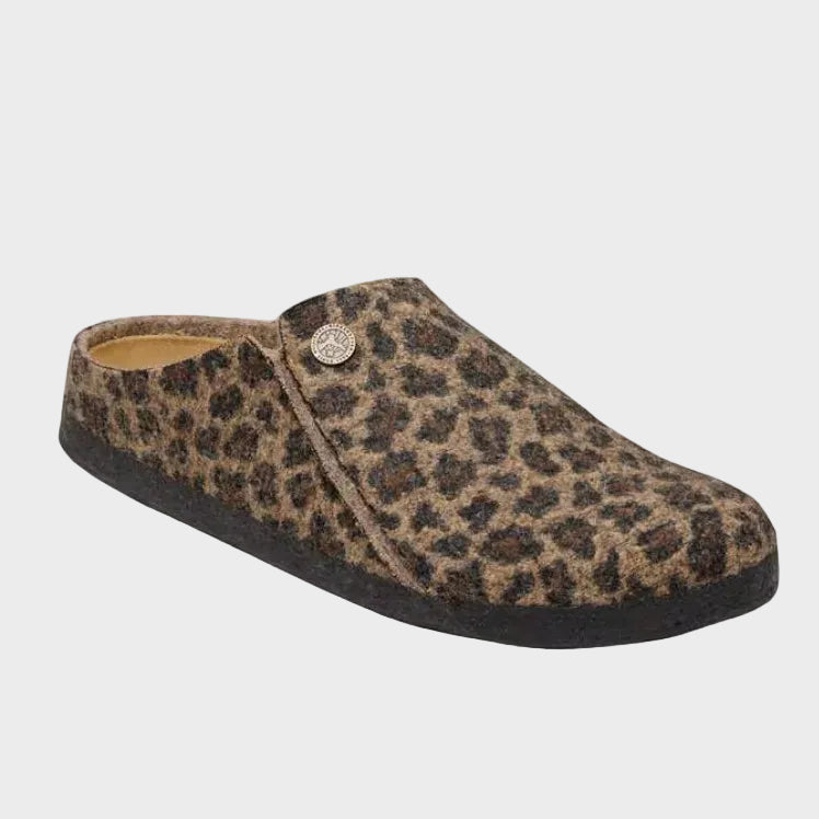 Birkenstock Zermatt Leo Toffee Melange Wool Felt Clog Slipper