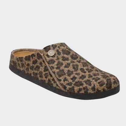 Birkenstock Zermatt Leo Toffee Melange Wool Felt Clog Slipper