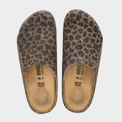 Birkenstock Zermatt Leo Toffee Melange Wool Felt Clog Slipper