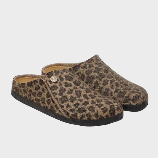 Birkenstock Zermatt Leo Toffee Melange Wool Felt Clog Slipper