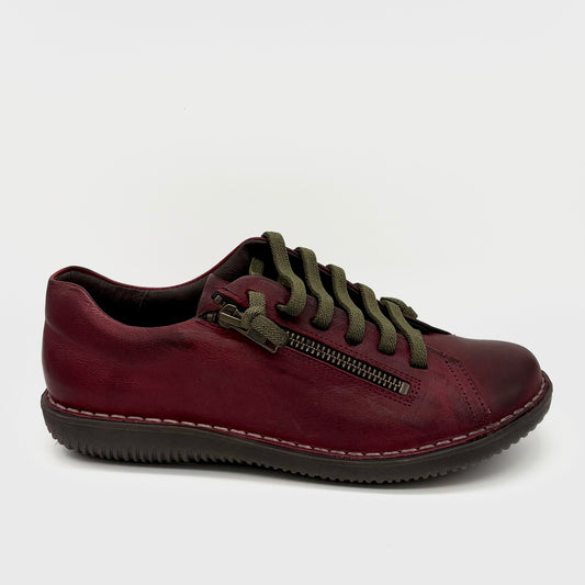 Maude Burgundy Leather Sneaker
