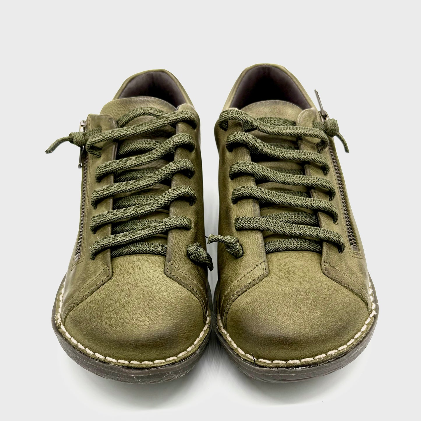 Zeta Maude Green Leather Sneaker