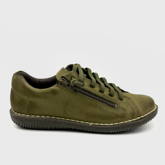 Maude Green Leather Sneaker