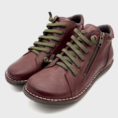 Zeta Madge Burgundy Leather Boot