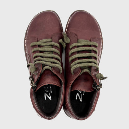 Zeta Madge Burgundy Leather Boot