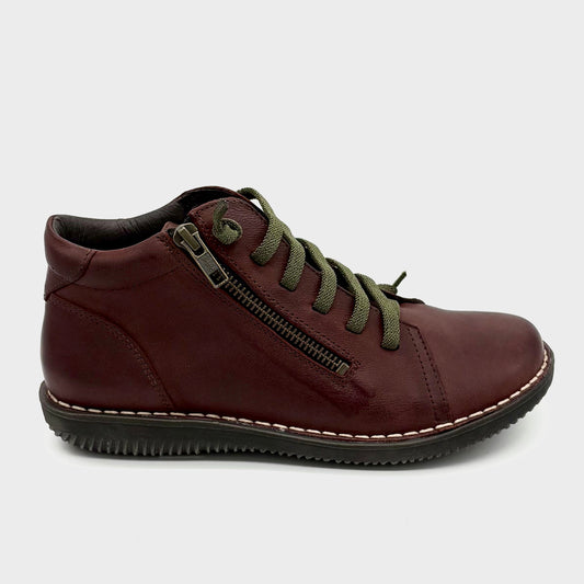 Madge Burgundy Leather Boot
