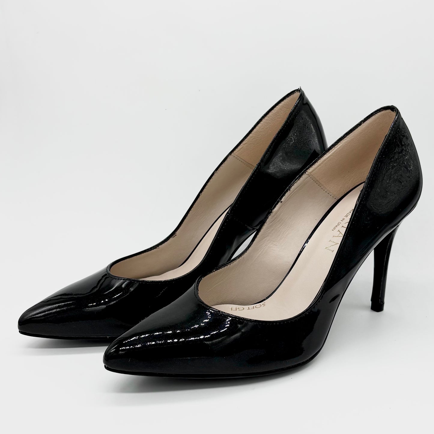 Marian 3700 Black Shimmer Patent Leather Stiletto Heel