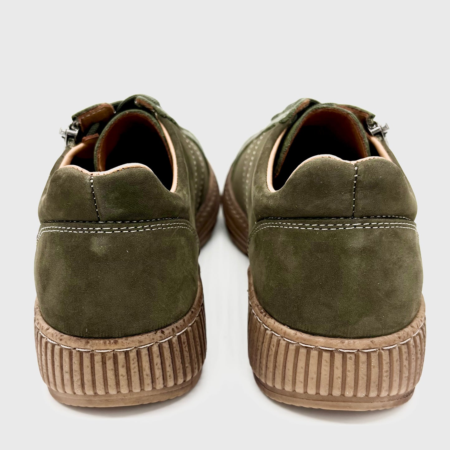 Thyme&Co. Median Dark Olive Leather Suede Sneaker