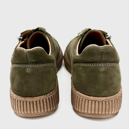 Thyme&Co. Median Dark Olive Leather Suede Sneaker