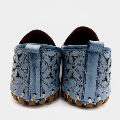 Cabello Muriel Denim Blue Leather Slip-On Shoe