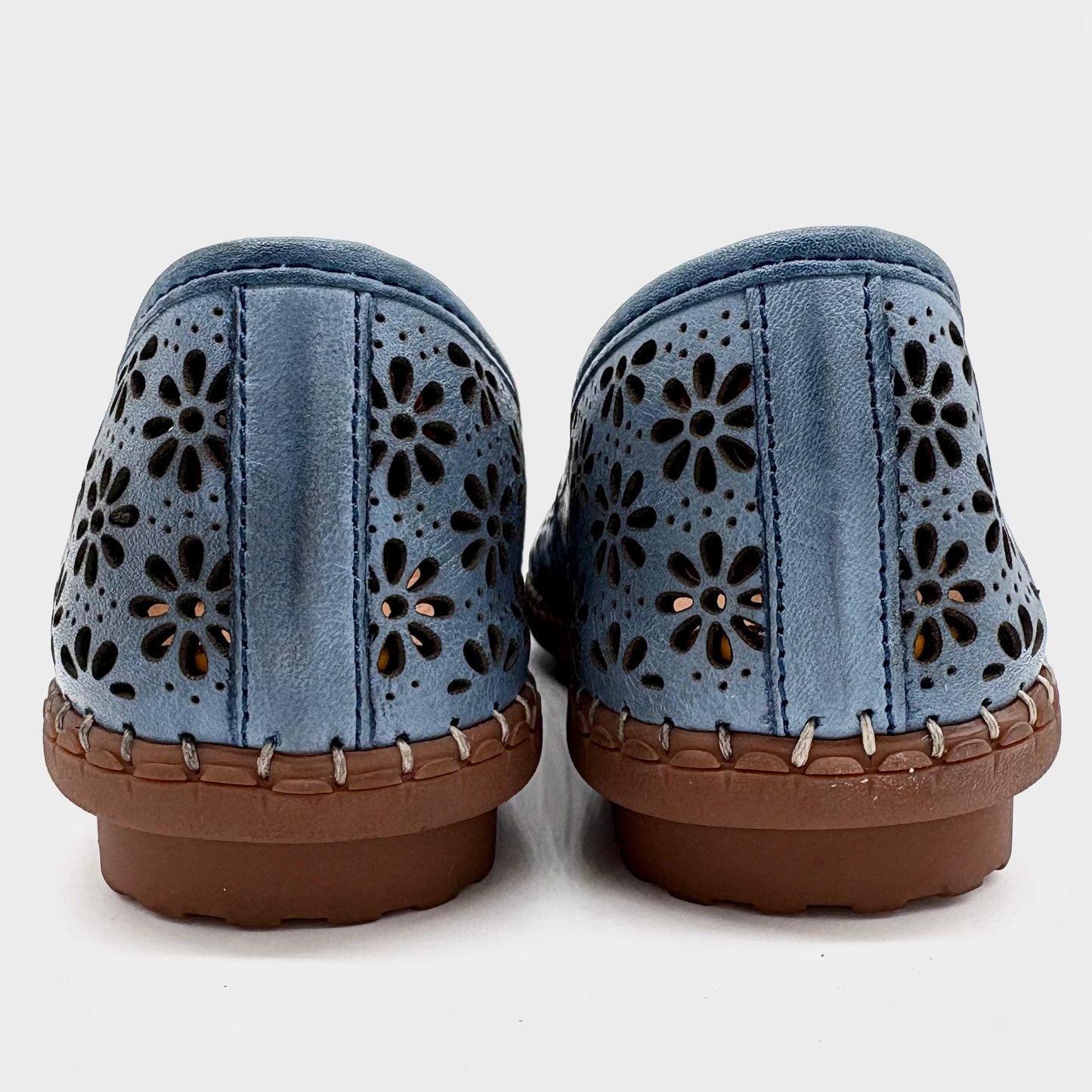 Cabello Kylie Denim Blue Leather Slip-On Shoe