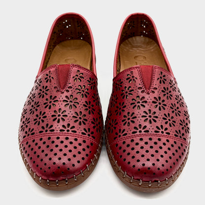 Cabello Kylie Red Leather Slip-On Shoe