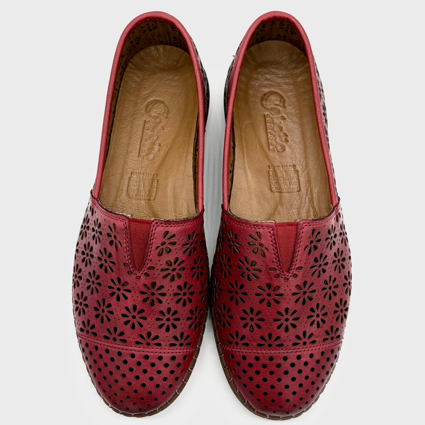 Cabello Kylie Red Leather Slip-On Shoe