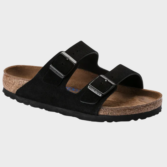 Birkenstock Arizona Black Suede Leather SFB Sandal