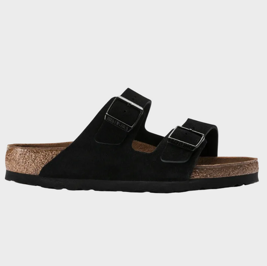 Birkenstock Arizona Black Suede Leather SFB Sandal