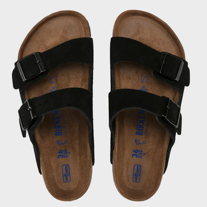 Birkenstock Arizona Black Suede Leather SFB Sandal