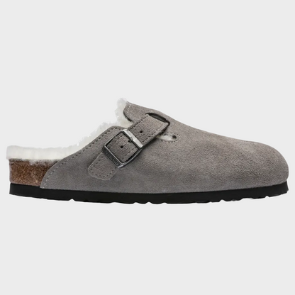 Birkenstock Boston Stone Coin Shearling Suede Clog