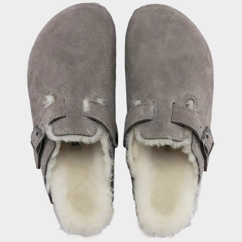 Birkenstock Boston Stone Coin Shearling Suede Clog