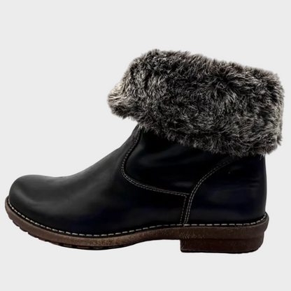 Zeta Malo Reversible Fur-Lined Black Leather Boot - Last Pair Size 37