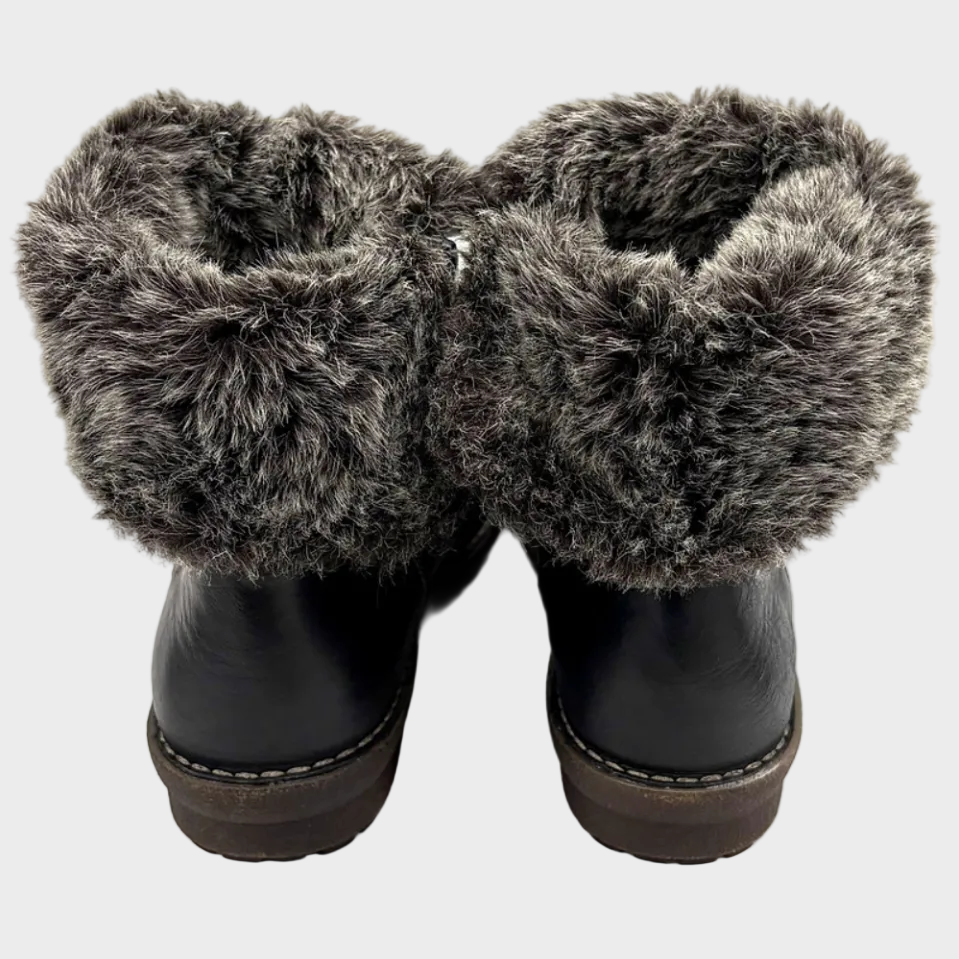 Zeta Malo Reversible Fur-Lined Black Leather Boot - Last Pair Size 37