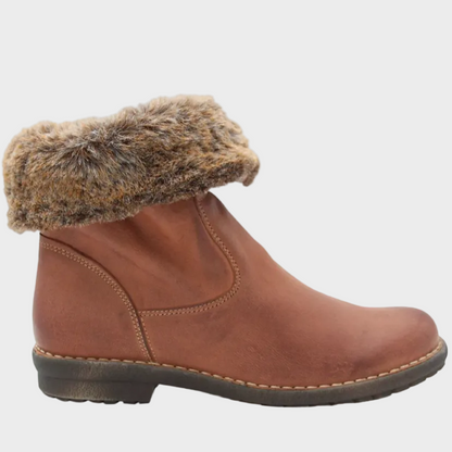 Zeta Malo Reversible Fur-Lined Tan Leather Boot