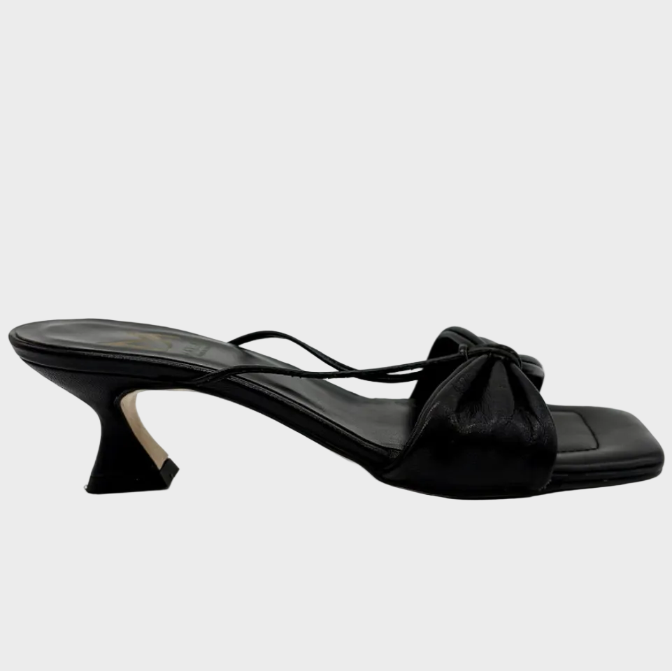 Marian Cushioned Black Leather Kitten Heel - Last Pair Size 42