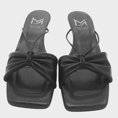 Marian Cushioned Black Leather Kitten Heel - Last Pair Size 42