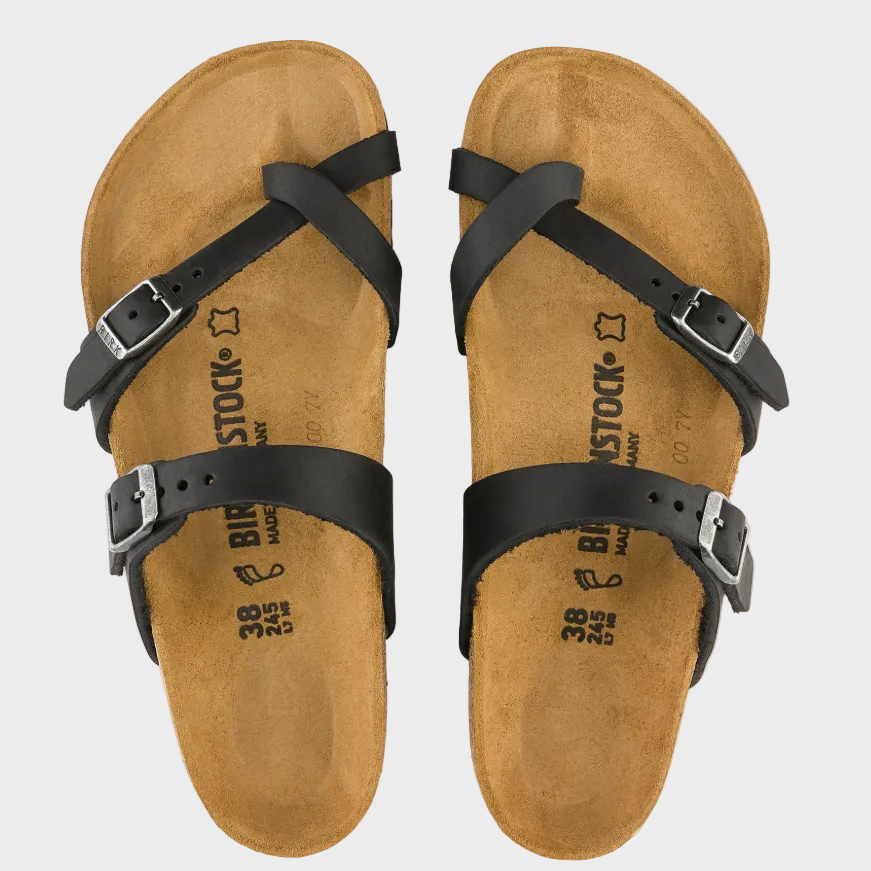Birkenstock Mayari Black Oiled Leather Sandal