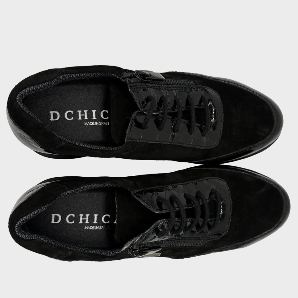 D'Chicas Talla Black Suede Leather Waterproof Sneaker