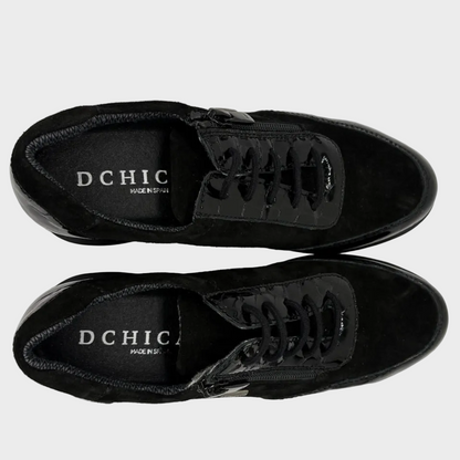 D'Chicas Talla Black Suede Leather Waterproof Sneaker
