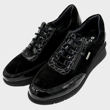 D'Chicas Talla Black Suede Leather Waterproof Sneaker