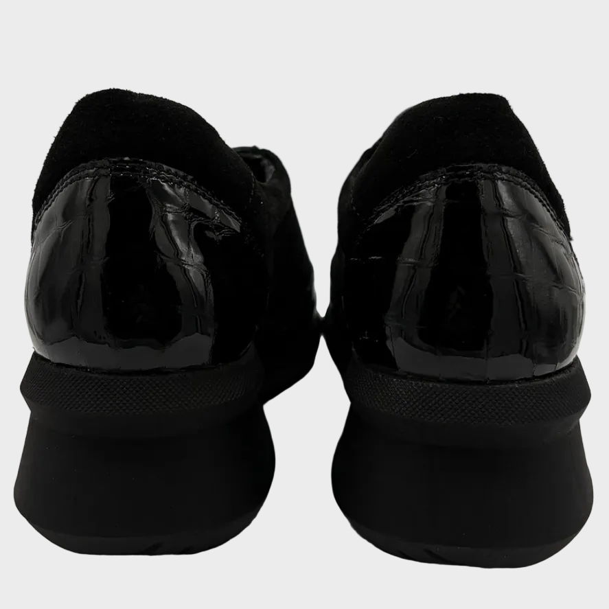D'Chicas Talla Black Suede Leather Waterproof Sneaker