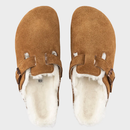 Birkenstock Boston Mink Shearling Suede Clog