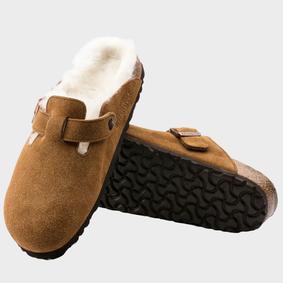 Birkenstock Boston Mink Shearling Suede Clog