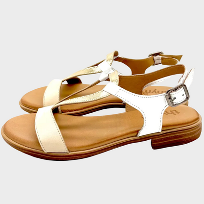 Thyme&Co. Plaid Elegant Multi Leather Sandal