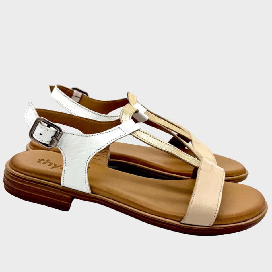 Thyme&Co. Plaid Elegant Multi Leather Sandal