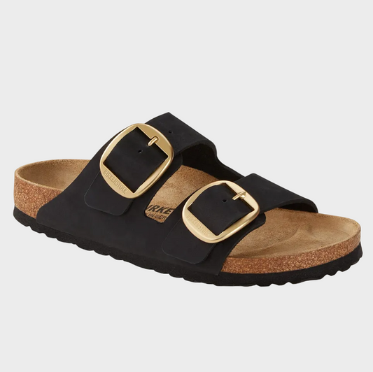 Birkenstock Arizona Big Buckle Black Nubuck Leather Sandal